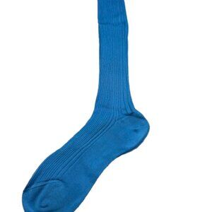 Bresciani 1970 Woman Over the calf 100% Cotton BlueSocks Size Medium New W/Tags